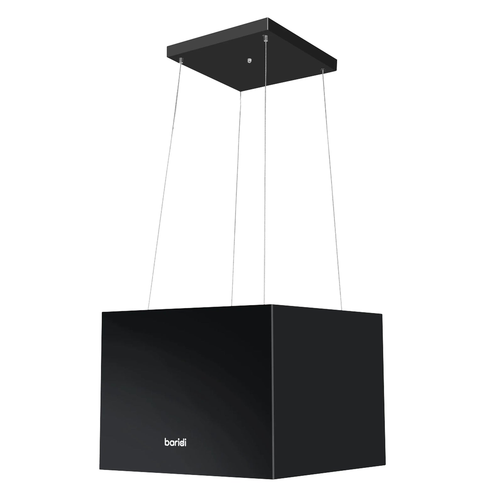 Baridi Square Island Cooker Hood 40cm - Black - 530m³/h