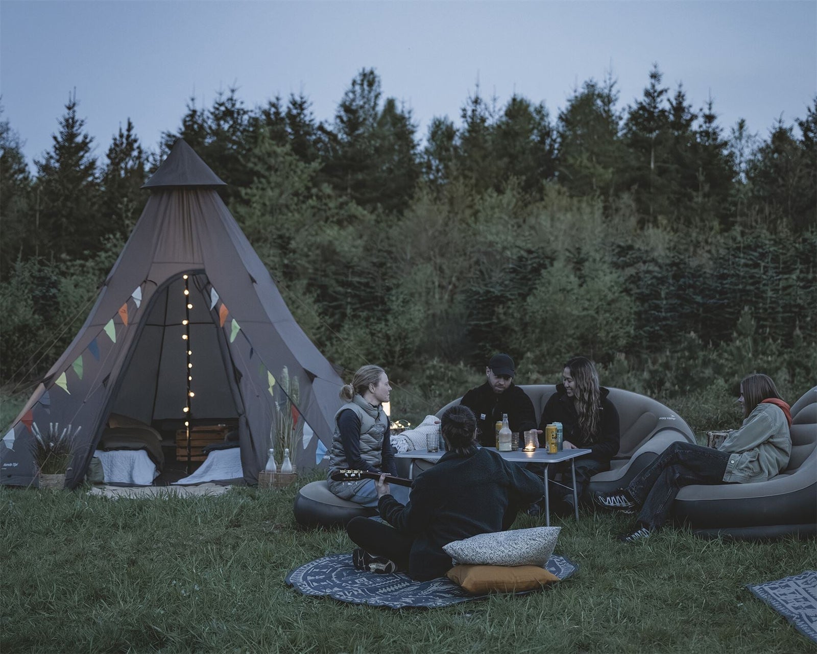 Easy Camp Rands Tipi Tent Dark Sand 8 Person