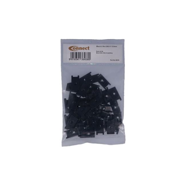 Connect Black U-Nut - for Ford 50pc 36438