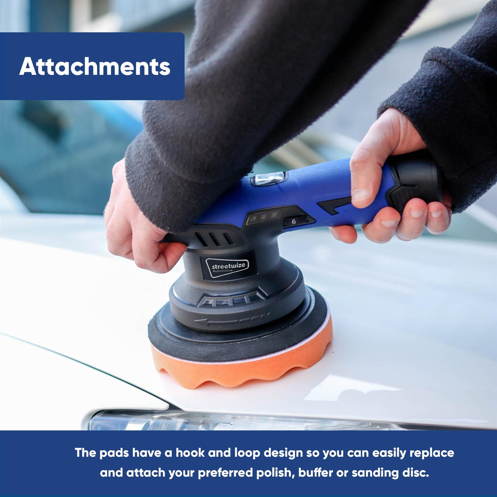 Portable Cordless Car Polisher Buffer Sander Polishing Machine Kit SWCP3