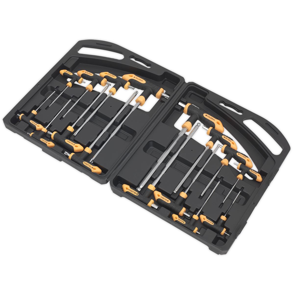 Siegen 16pc T-Handle Trx Star Security & Ball End Hex Key Set Short Long Shafts