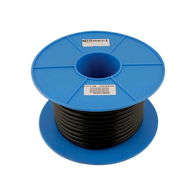 Tool Connection Black 7 Core Trailer Cable 5.75A 30m 30092