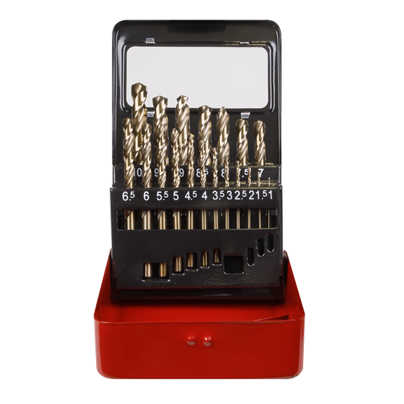 Sealey HSS Cobalt Split Point Fully Ground Drill Bit Set 19pc Metric AK4701