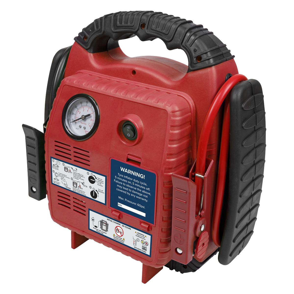 Sealey RoadStart Emergency Jump Start + Compressor 12V 750 Peak Amp RS132