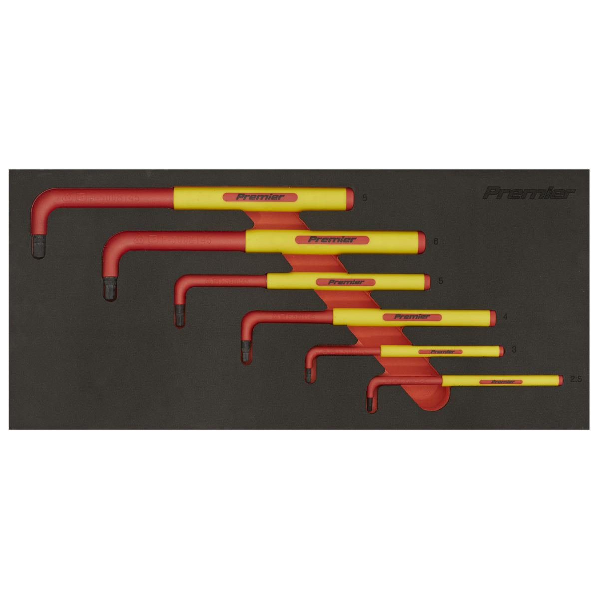 Sealey Premier Premier Hex Key Set with Tool Tray 6pc - VDE Approved TBTE05