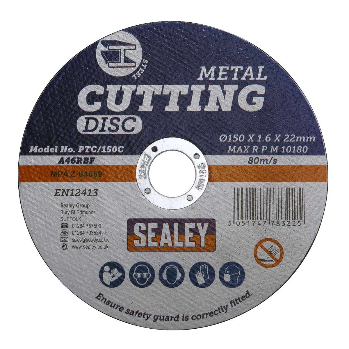 Sealey Cutting Disc150 x 1.6mm 22mm Bore PTC/150C