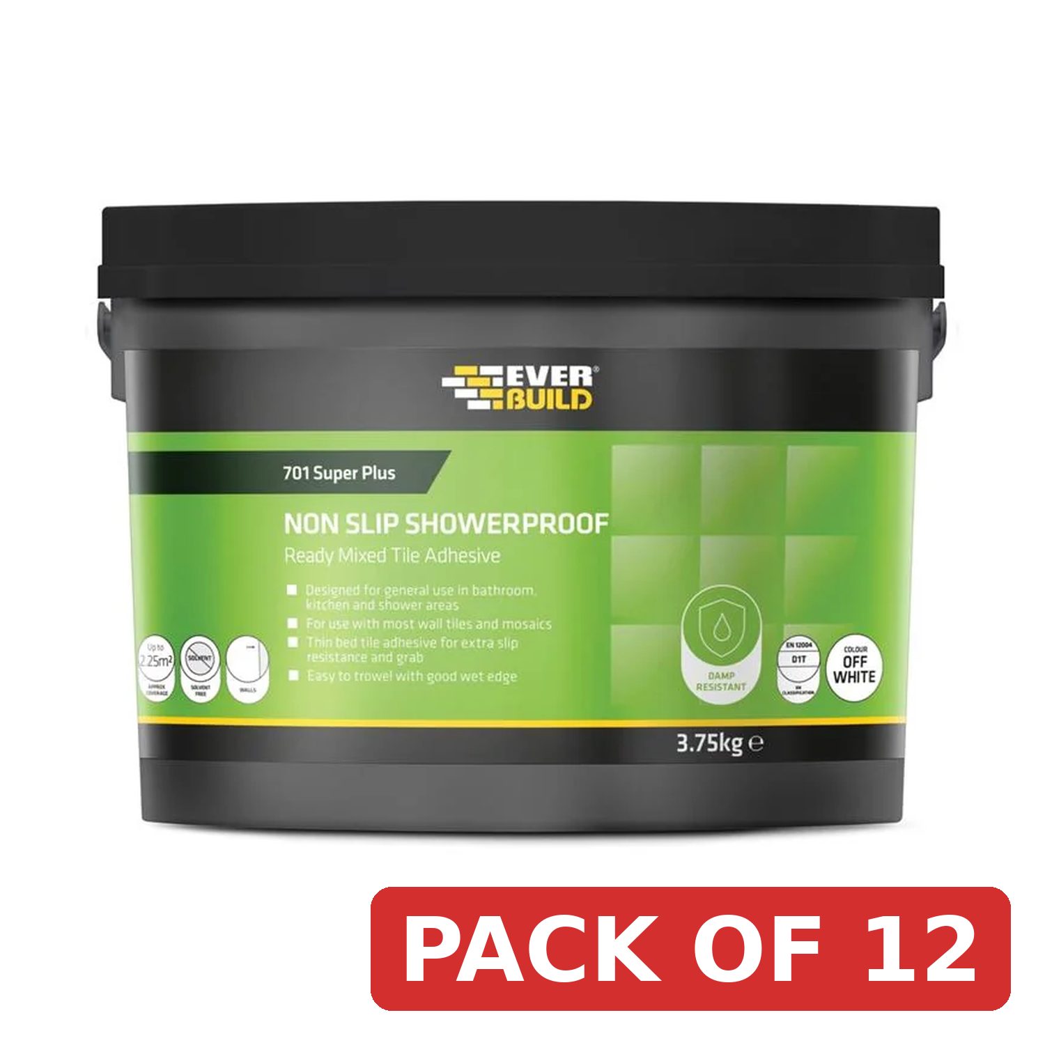 Everbuild Sika 701 Acrylic Non Slip Tile Adhesive 14kg - 487068