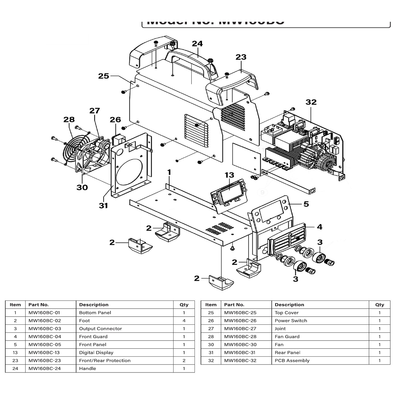 Sealey Power Switch MW160BC-26