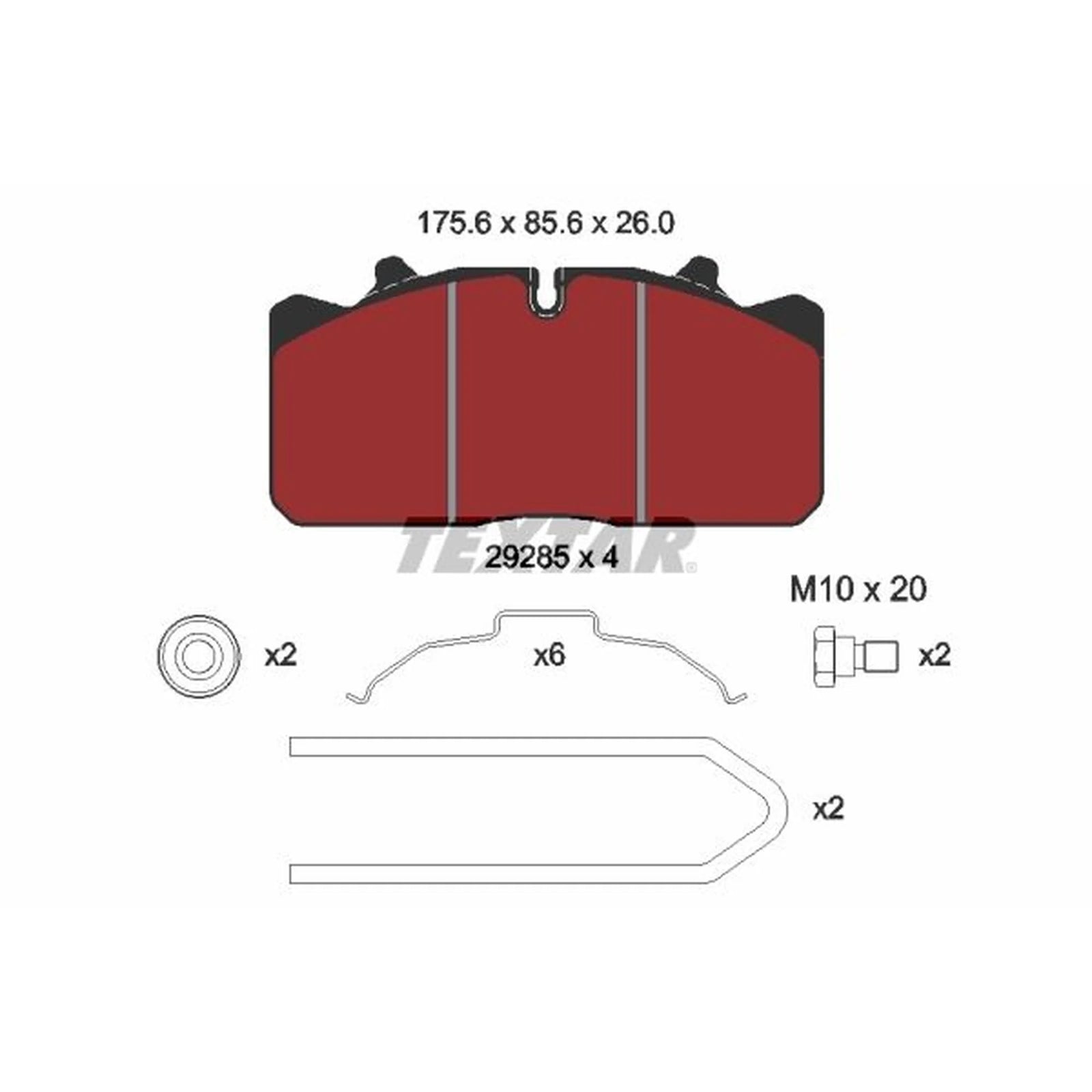 Textar Front Brake Pad Set 2928502