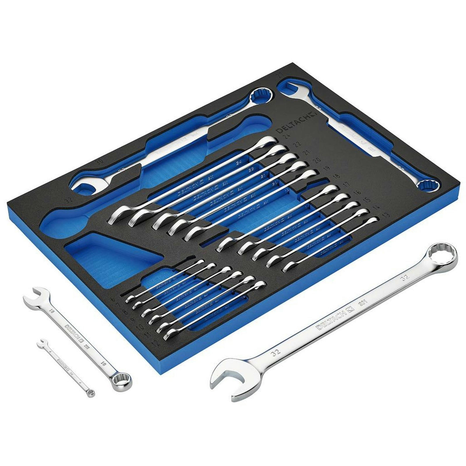 BUNKER Open End Spanner Set in EVA Foam Inlay (21 Piece) - DELTACH-561005