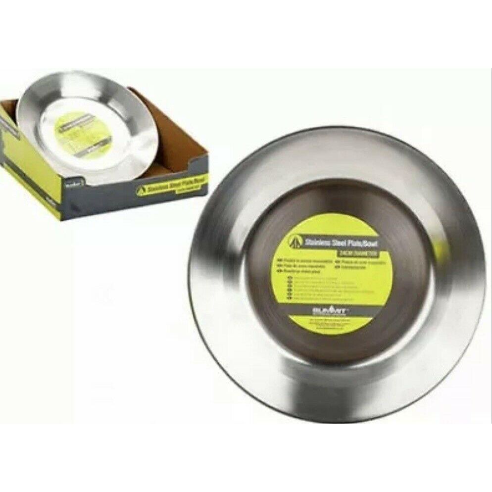 Stainless Steel Large Plate 24cm Camping Outdoor Park Hiking Travel Summit
