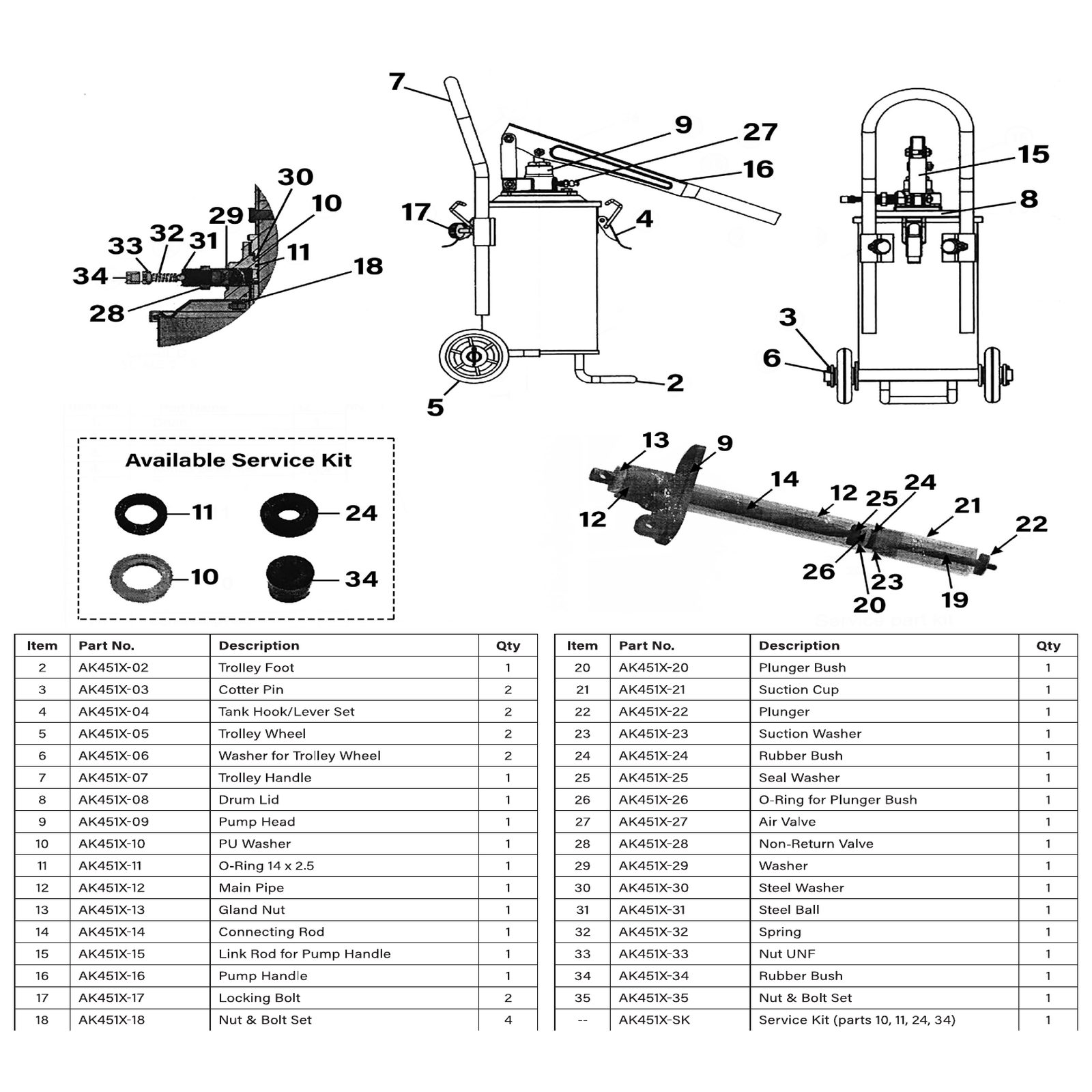 Sealey Pump Head AK451X-09
