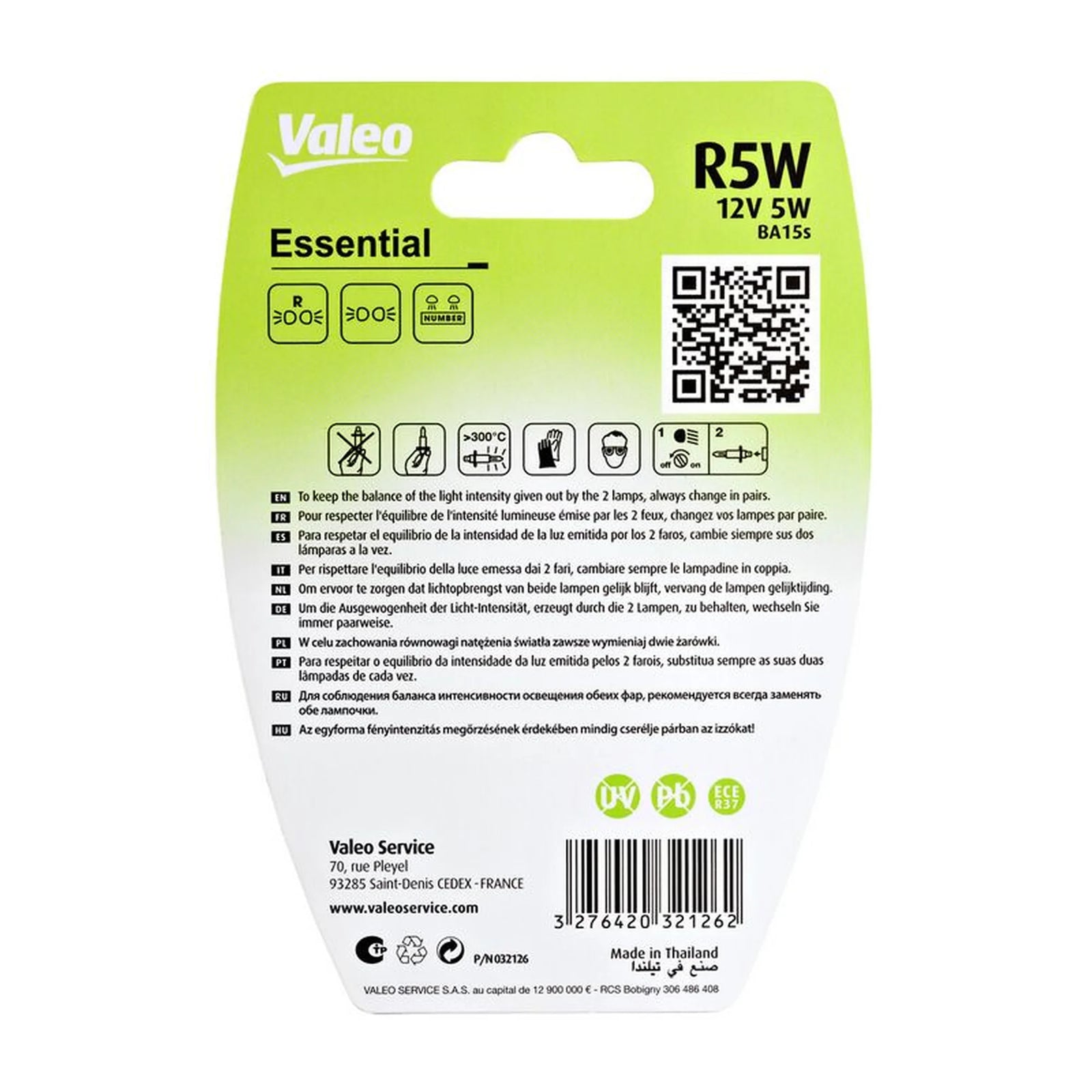 Valeo Indicator Turn Signal Bulb BA15s 12V 5W 032126