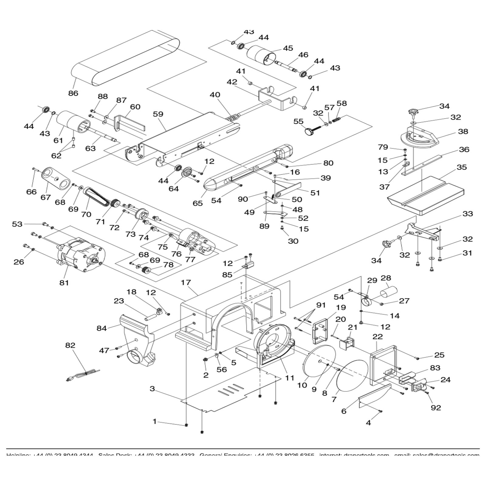 Draper Frame Support YBDS370D-85 70068