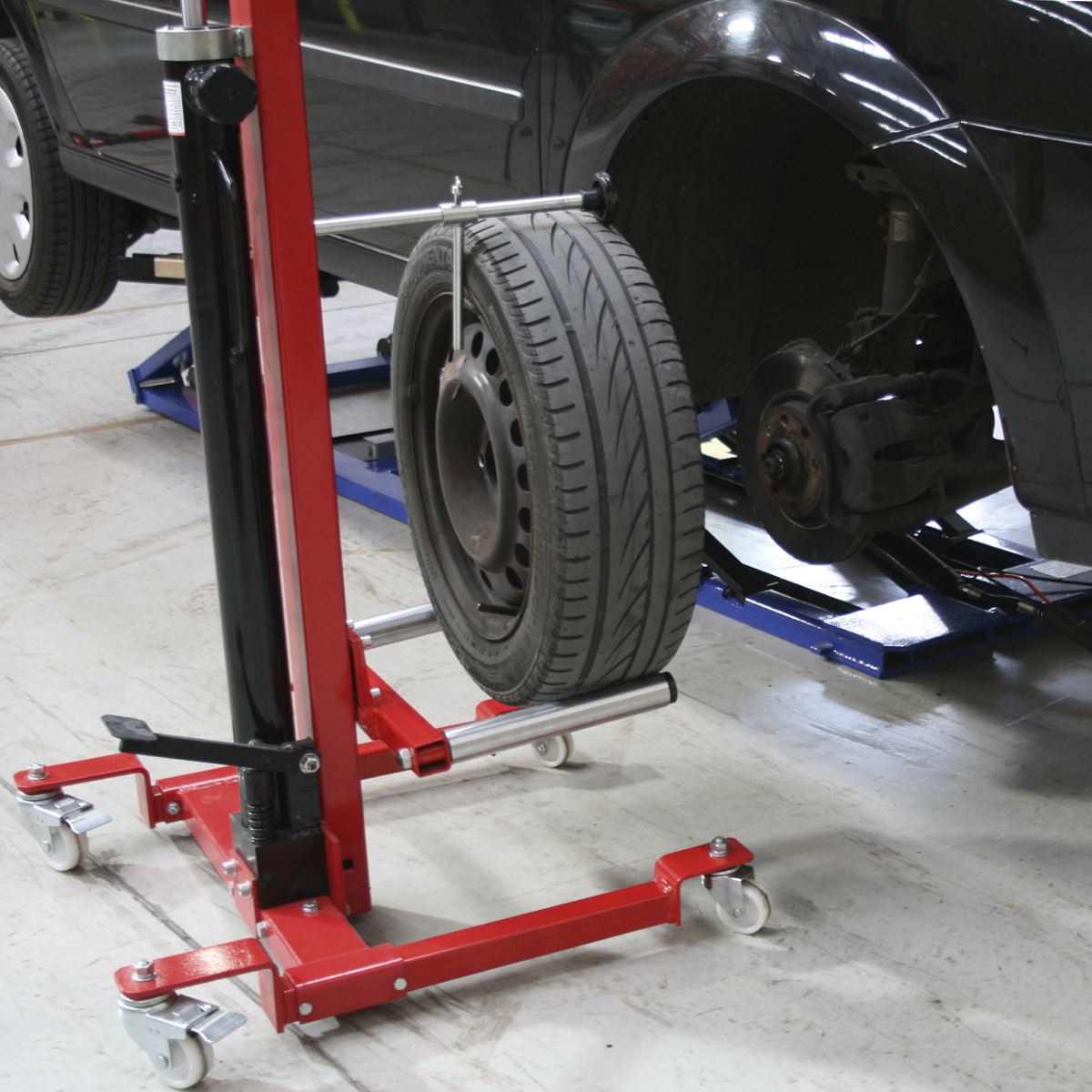 Sealey Wheel Removal/Lifter Trolley 80kg Quick Lift WD80