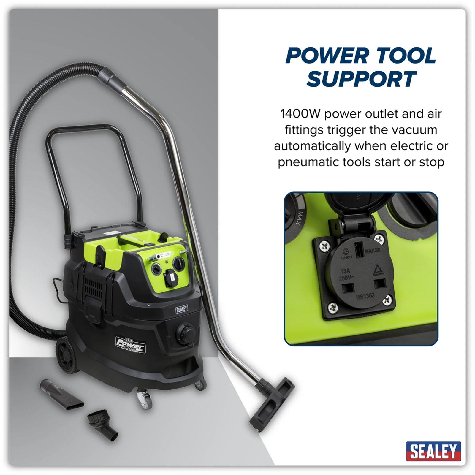 Sealey M Class Wet & Dry Vacuum Cleaner 40L 1600W Autostart