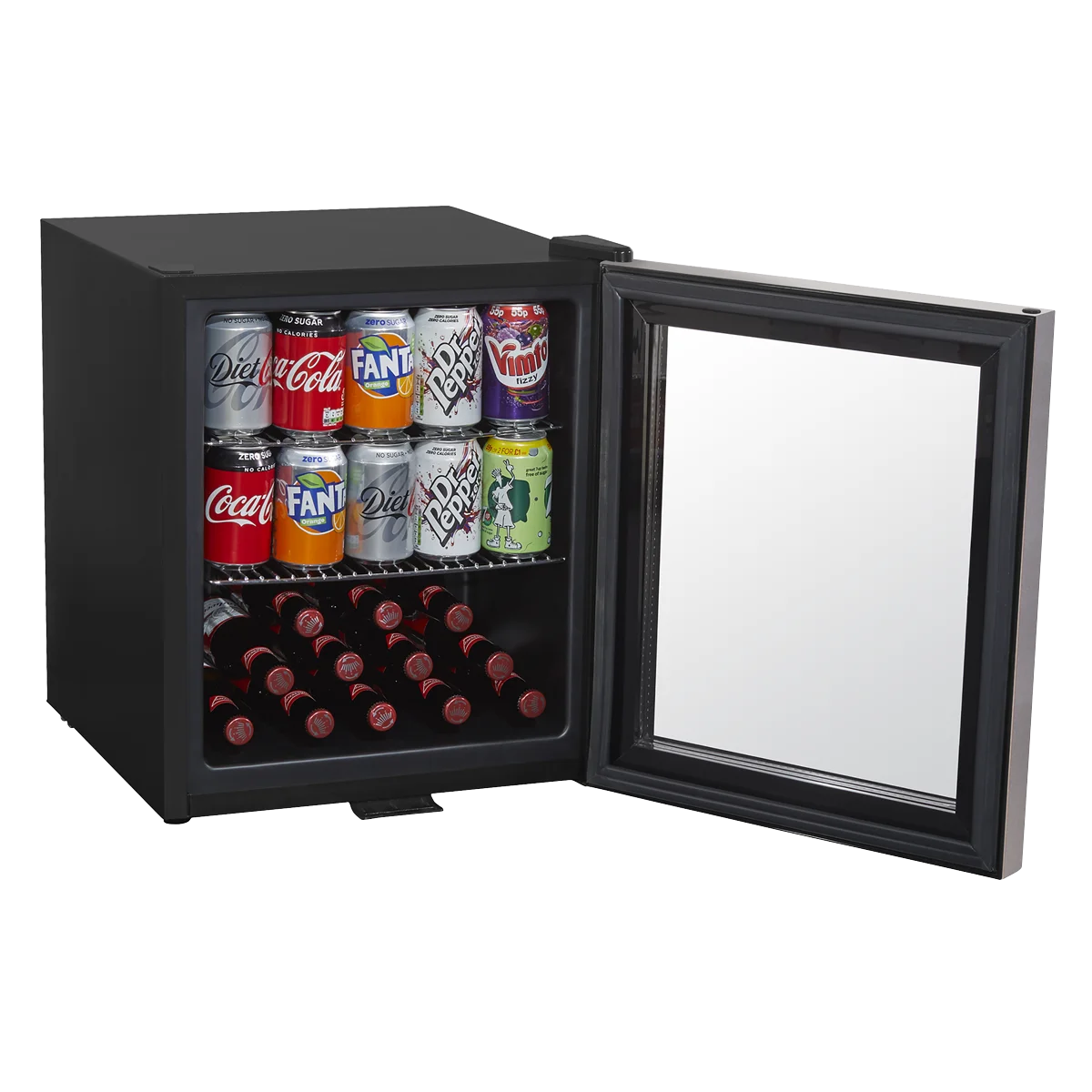 Baridi 50L Tabletop Drinks Fridge Mini Beer Cooler Glass Door Stainless Steel