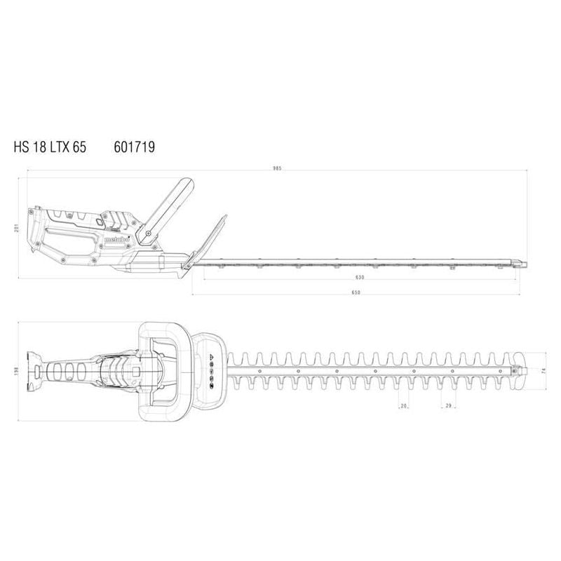 Metabo HS 18 LTX 65 Hedge Trimmer 18V Bare Unit