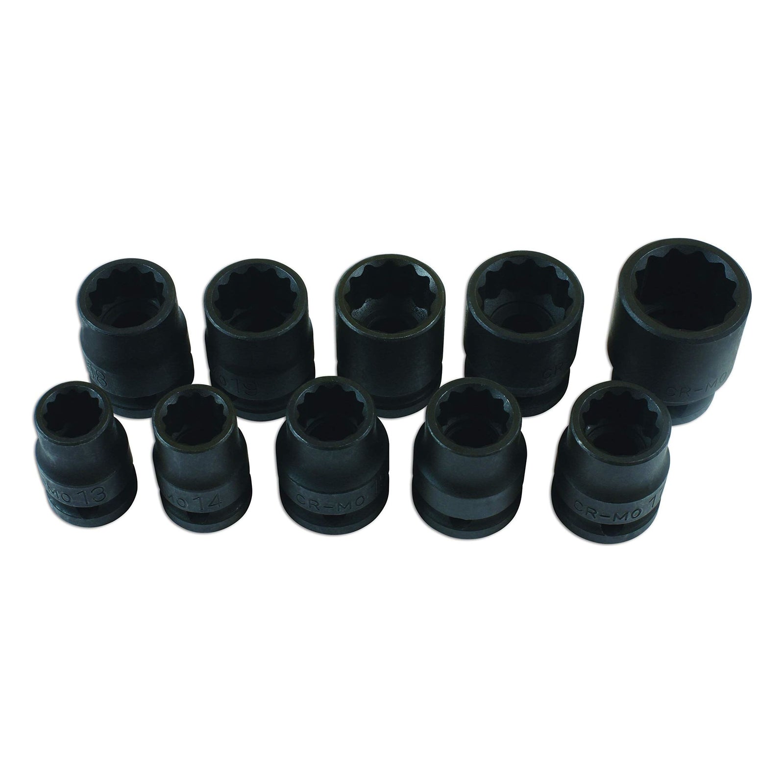 Laser Impact Socket Set 1/2"D 10pc 7609