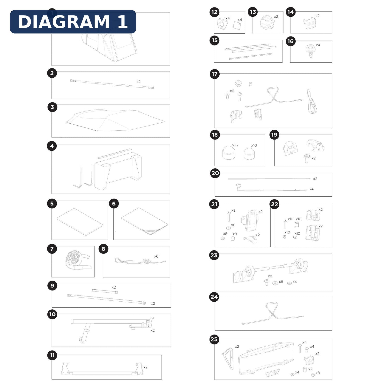 Thule Canopy with Bungee Cord - Spare Part