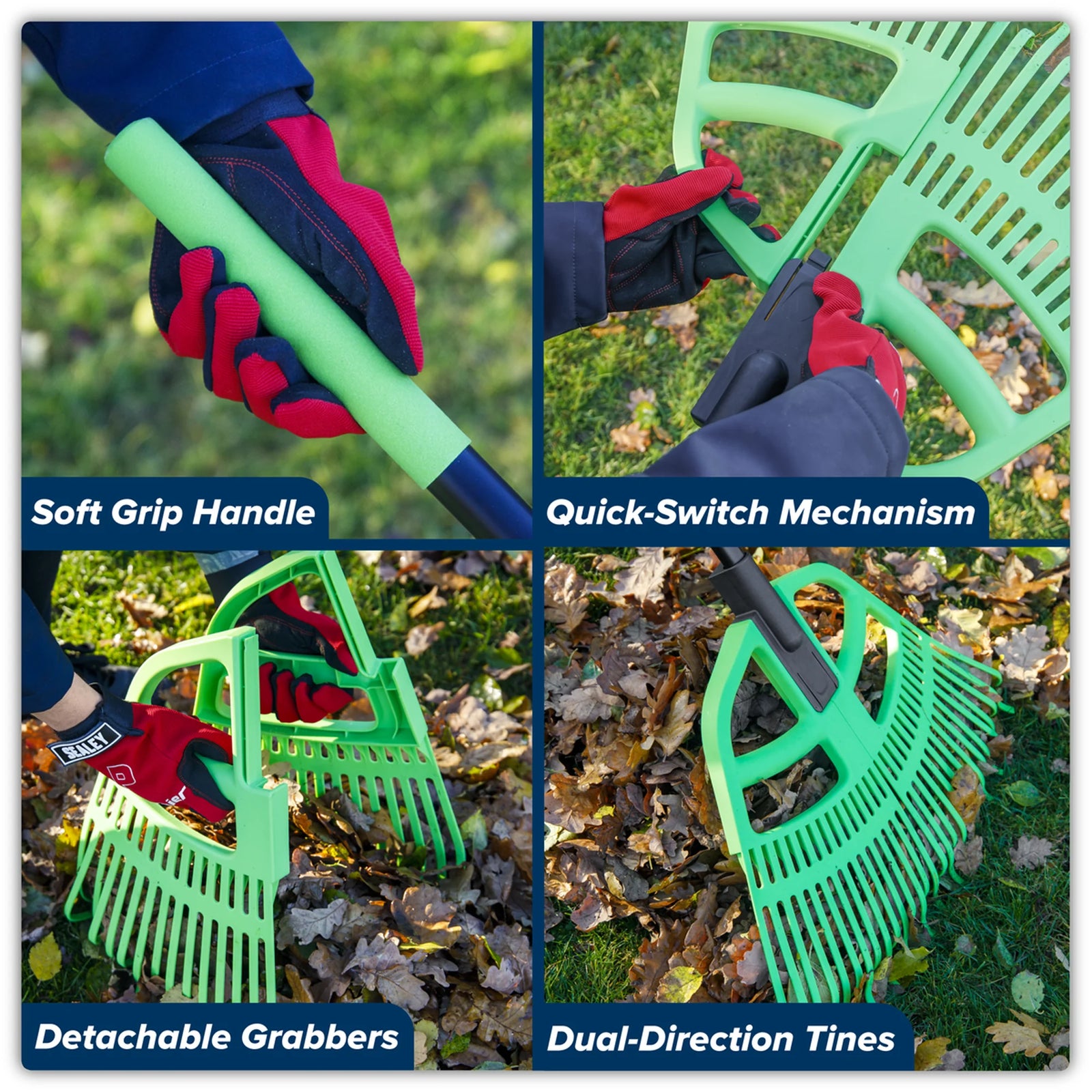 Sealey 2-in-1 Rake & Leaf Grabber GTLG2 620mm Wide