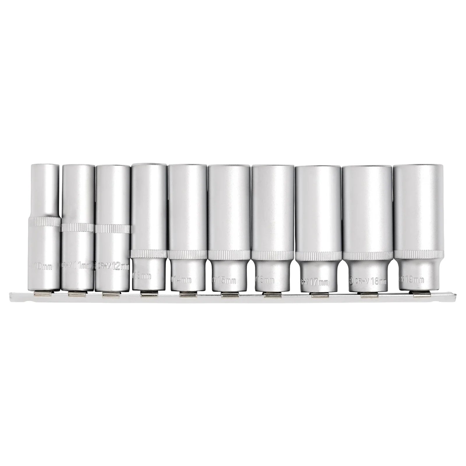 Draper Deep Socket Set on Metal Rail, 3/8" Sq. Dr. (10 Piece) - DD10MMD