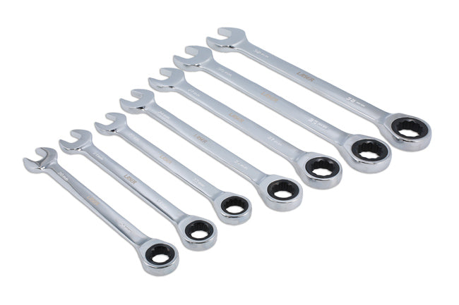 Laser Ratchet Ring Combination Spanner Set 20 - 32mm - 7pc