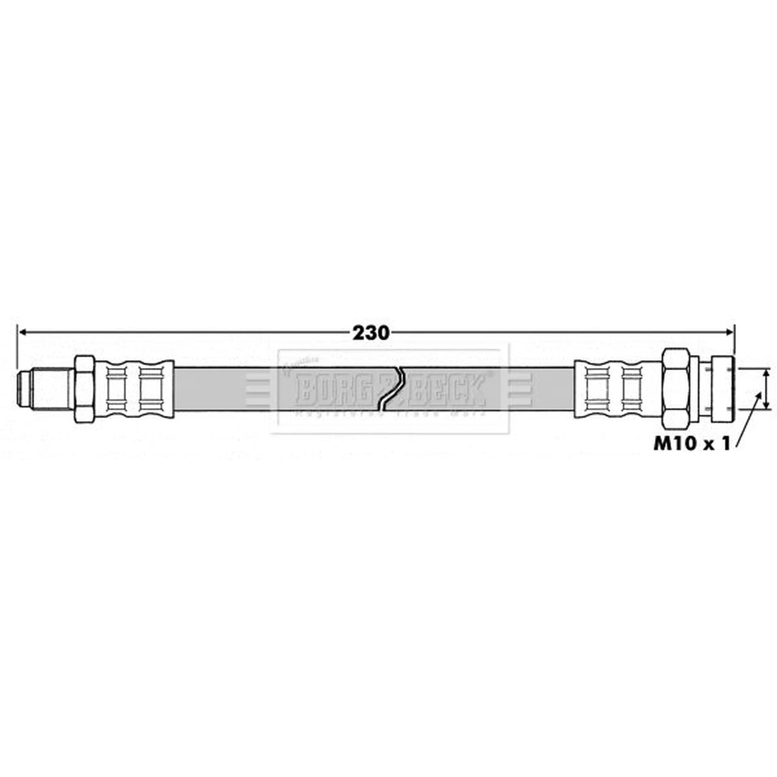 Borg & Beck Brake Hydraulic Hose Line Rear Right BBH7502
