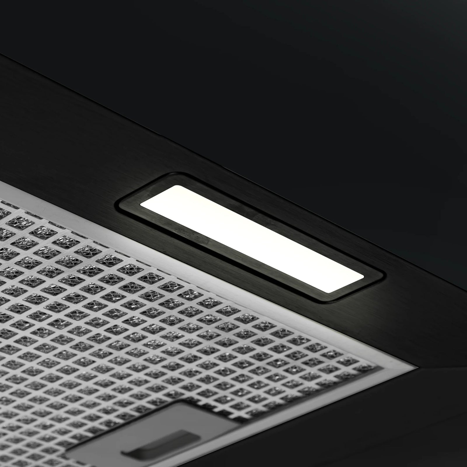 Baridi Square Island Cooker Hood 40cm - Black - 530m³/h