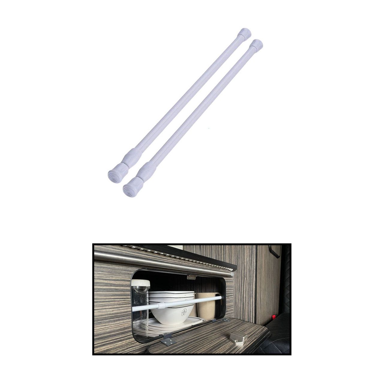 Olpro Telescopic Cupboard & Fridge Storage Bars 41-71cm Pack of Two
