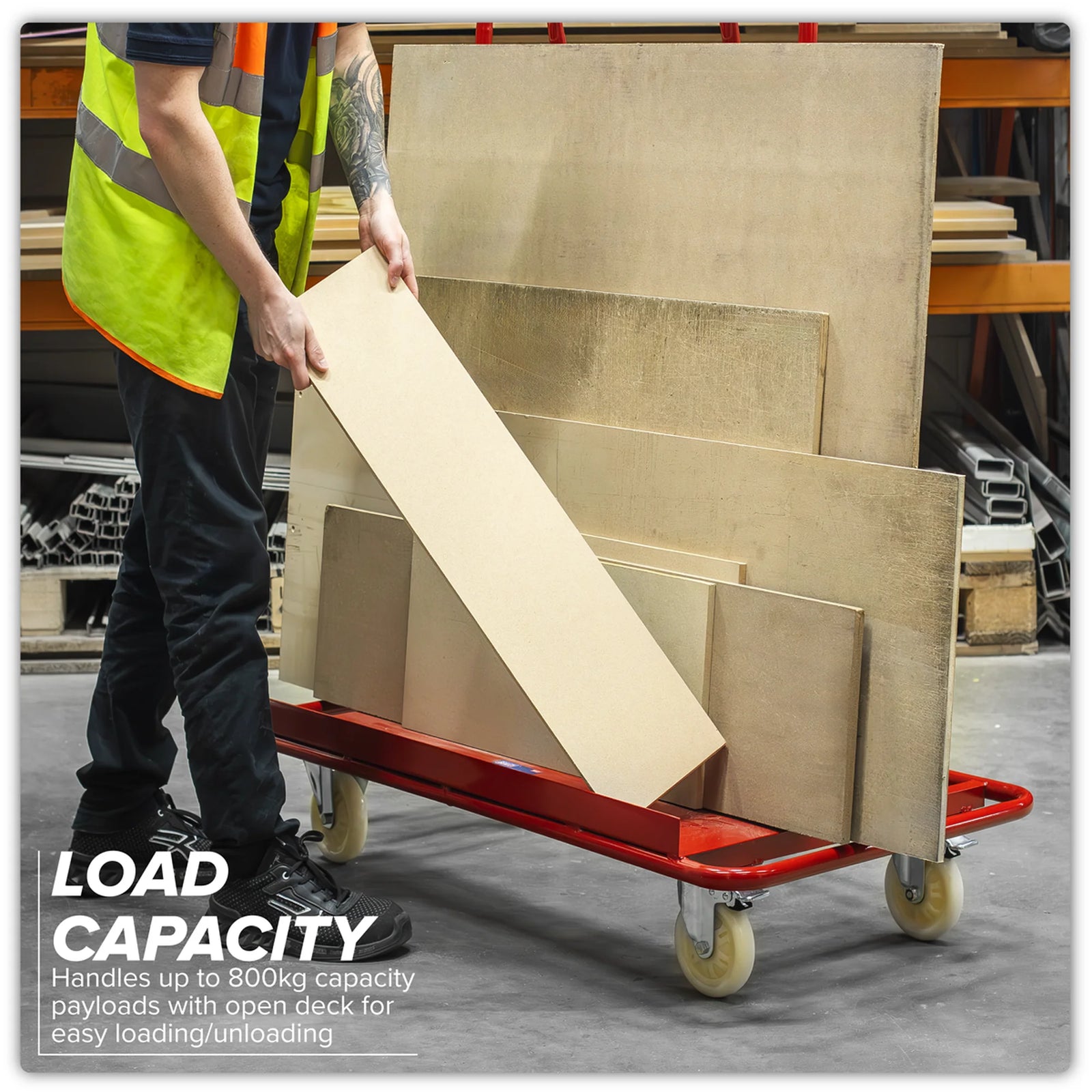 Sealey Plasterboard Trolley Large Sheet Handling 800kg Capacity