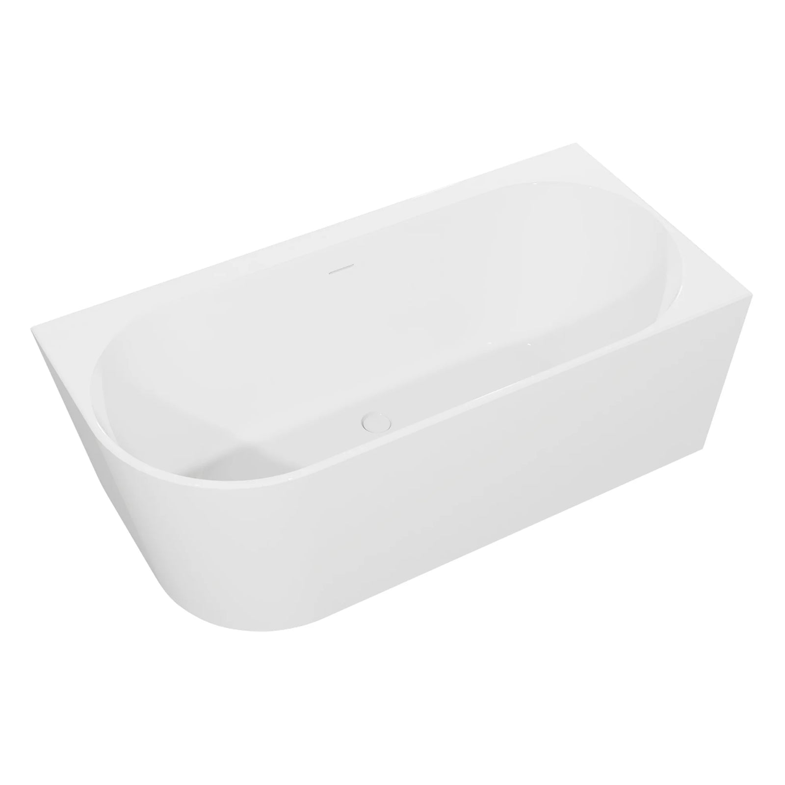 Baridi Right-Hand Corner Slim Rim Bath 160cm - Gloss White