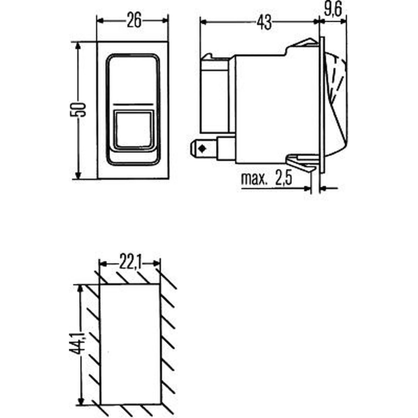 Hella Hazard Warning Light Switch 7 Connectors 6HH 004 570-451