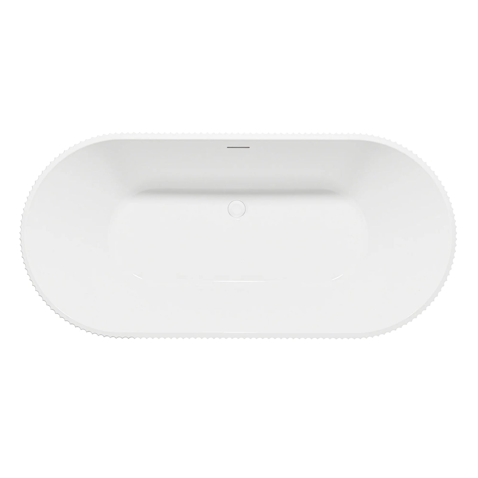 Baridi Double-Ended Fluted Bath 150cm Gloss White