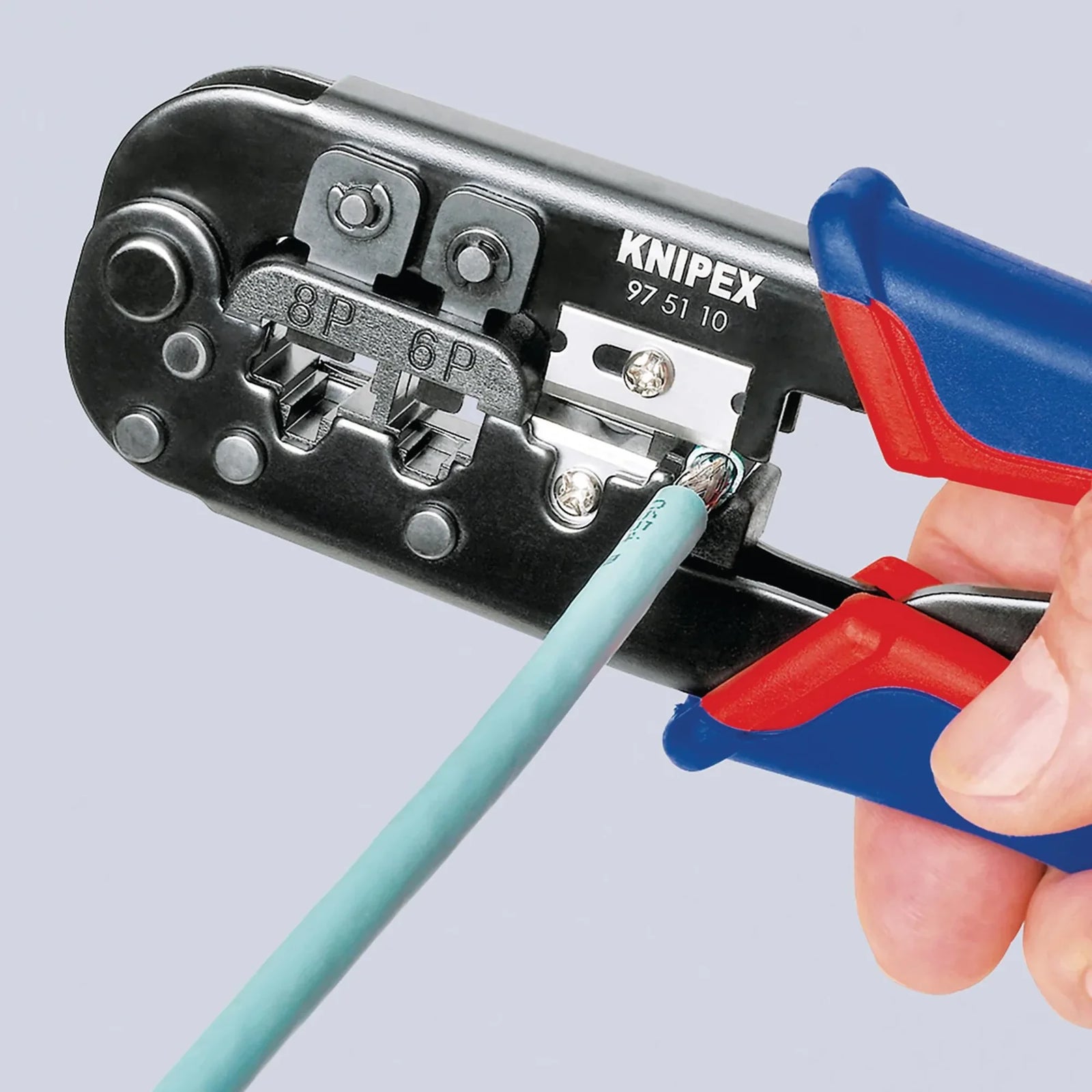 KNIPEX Crimping Pliers 97 51 10 SB for Western Plugs, 190mm