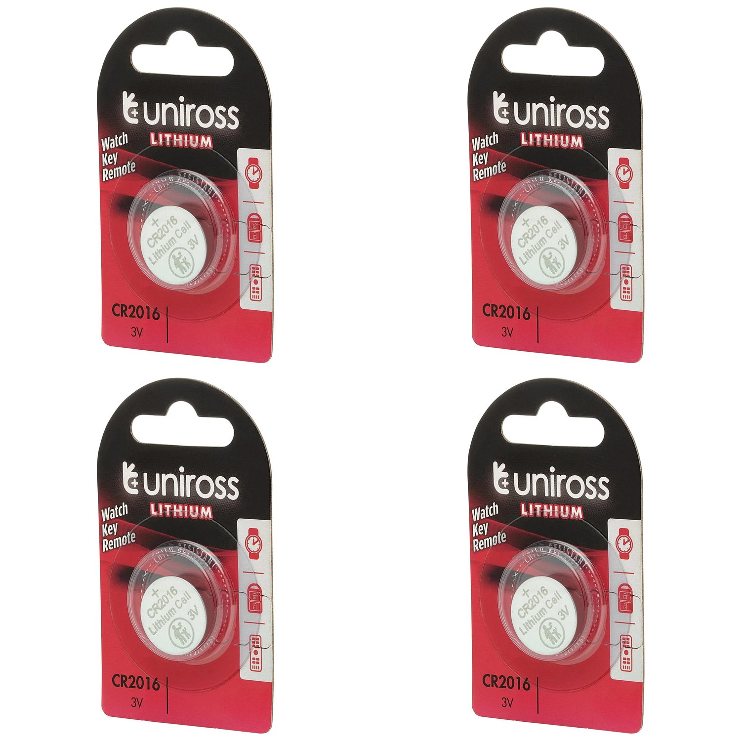 20 Piece Uniross Lithium Coin Cell CR2016 Battery - U1CR2016