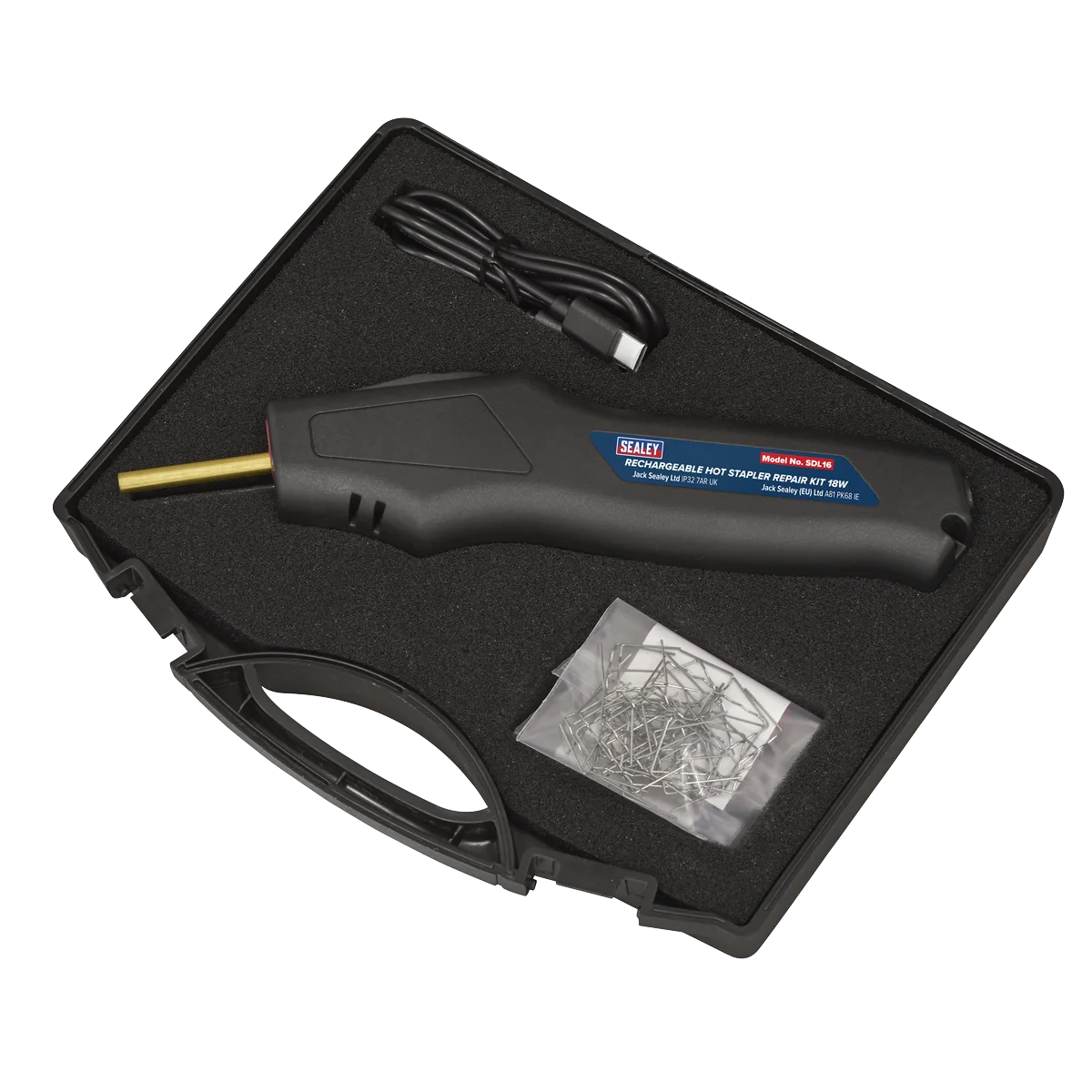 Sealey Rechargeable Hot Stapler SDL16 18W for Plastic Repairs