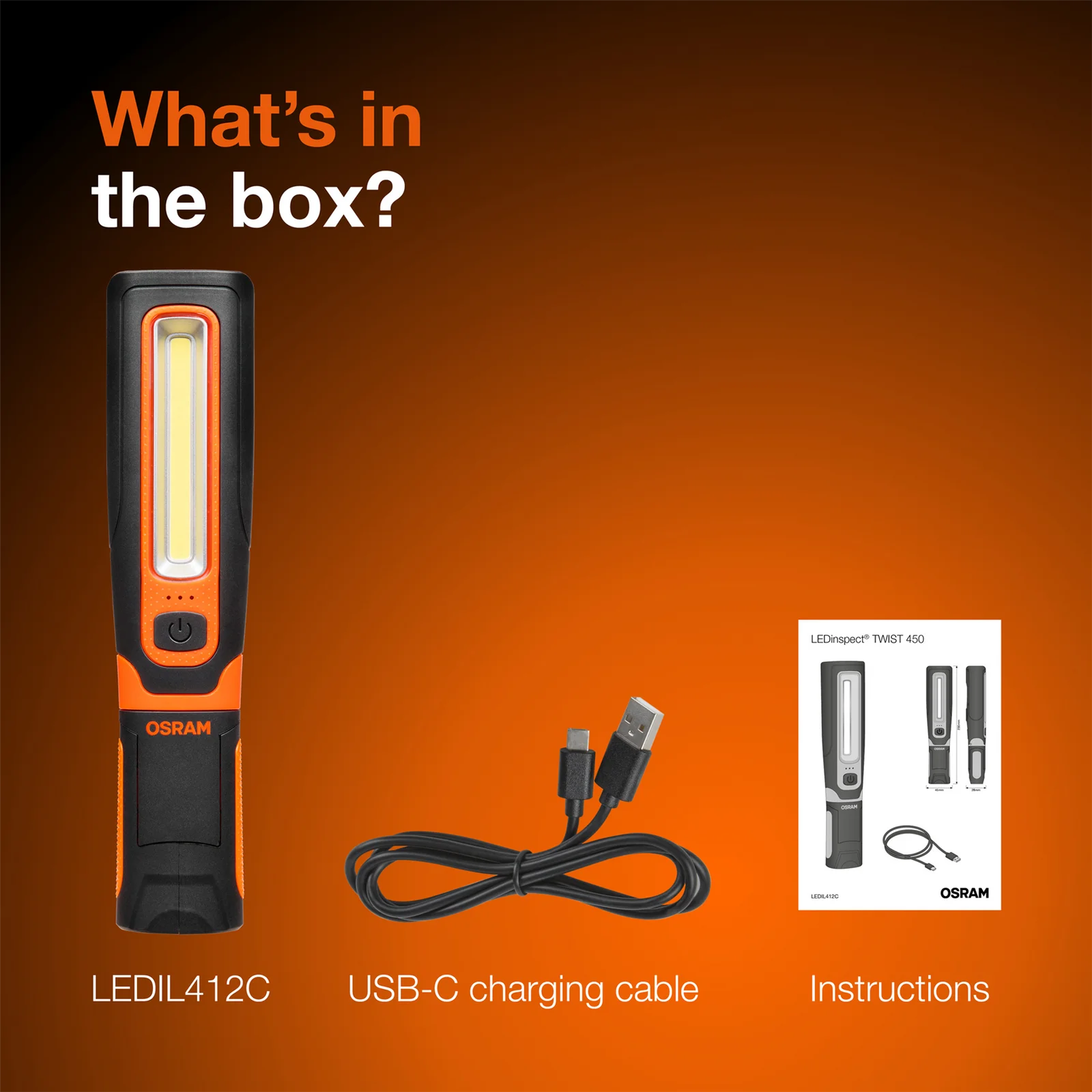 OSRAM LEDinspect® TWIST 450 Rechargeable and cordless (LEDIL412C)