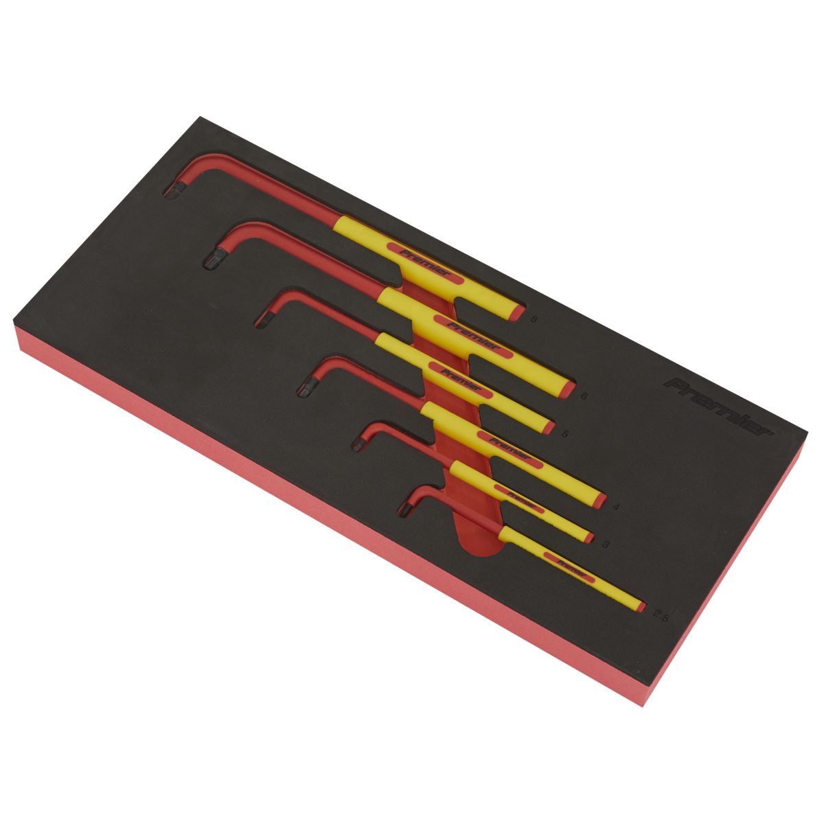 Sealey Premier Premier Hex Key Set with Tool Tray 6pc - VDE Approved TBTE05