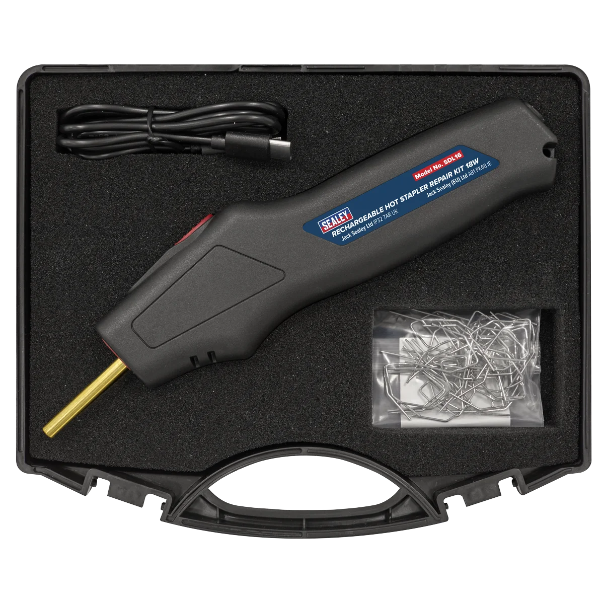 Sealey Rechargeable Hot Stapler SDL16 18W for Plastic Repairs