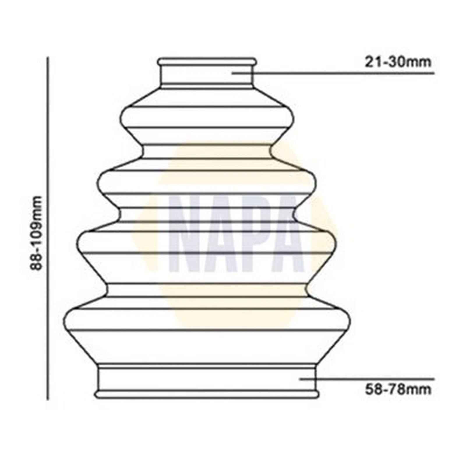 NAPA Drive Shaft Bellow transmission sided NCB1008