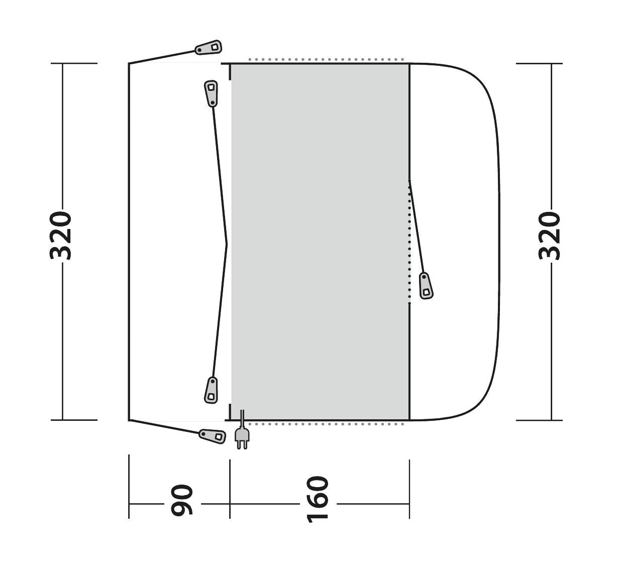 Outwell Fresno Driveaway Awning Grey