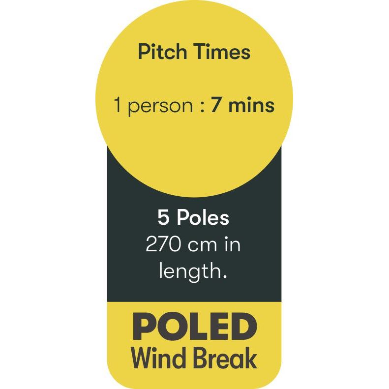 5 Pole Multicoloured Polythene Windbreak 1442