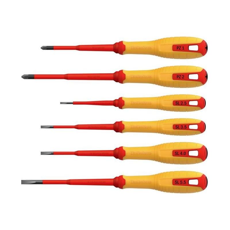 Hultafors VDE Pozidriv & Slotted Screwdriver Set, 6 Piece