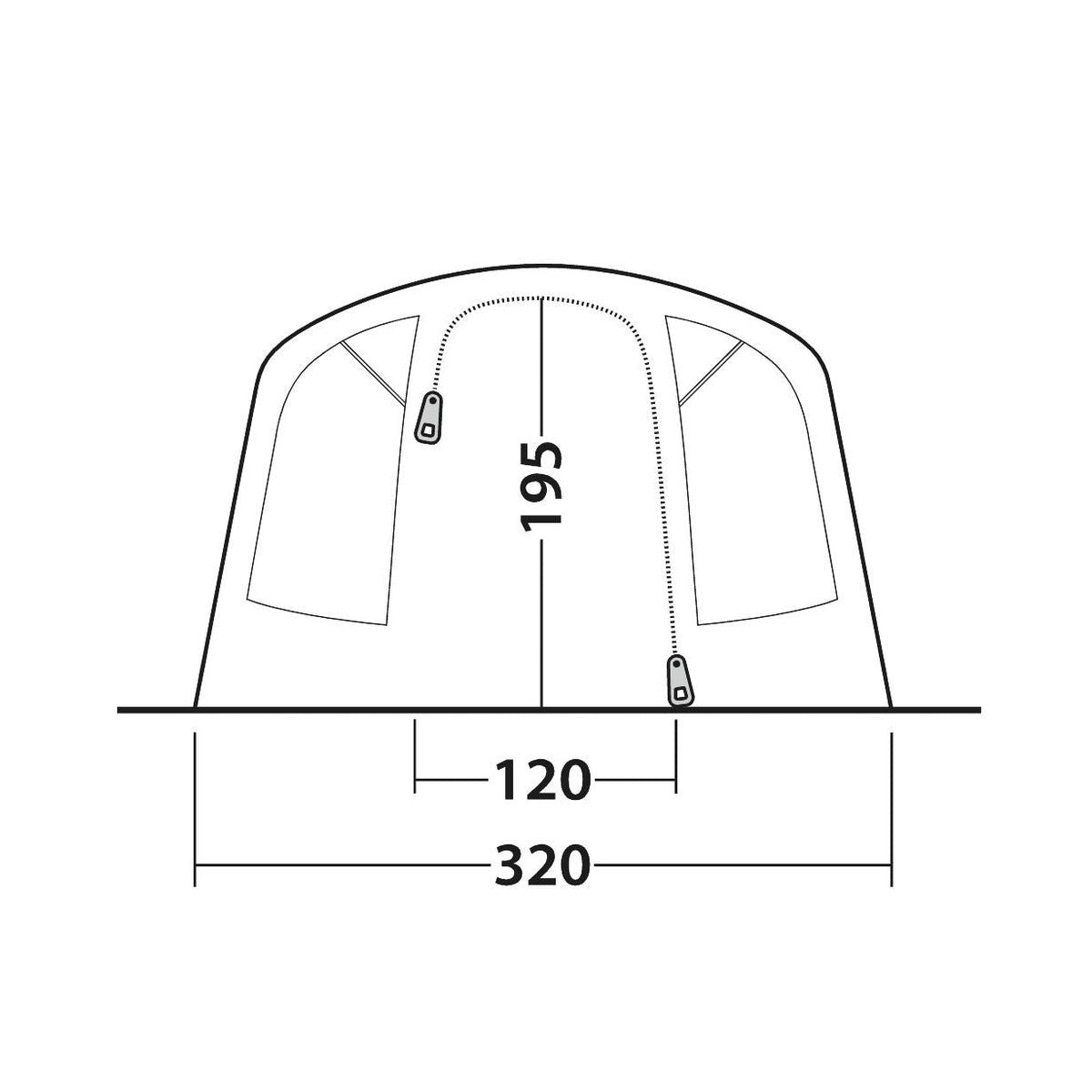 Outwell Monterey 5 Air 5 Berth Three Room Tunnel Tent