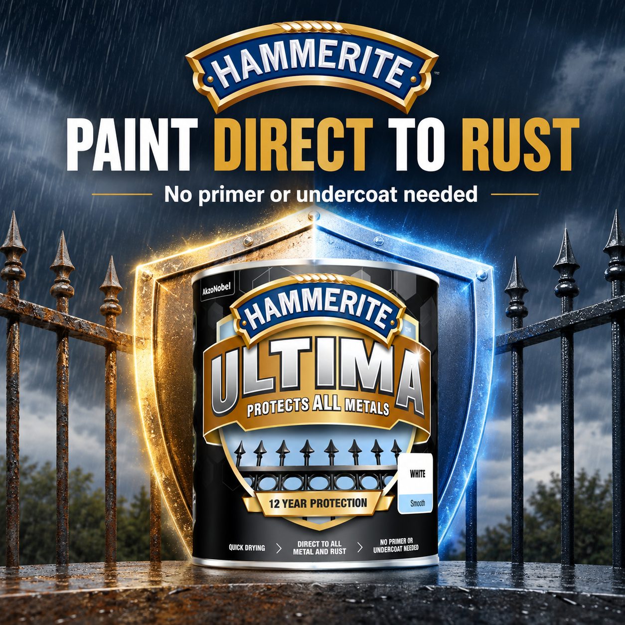 Hammerite Direct To Metal Hammered Copper Paint 250ml