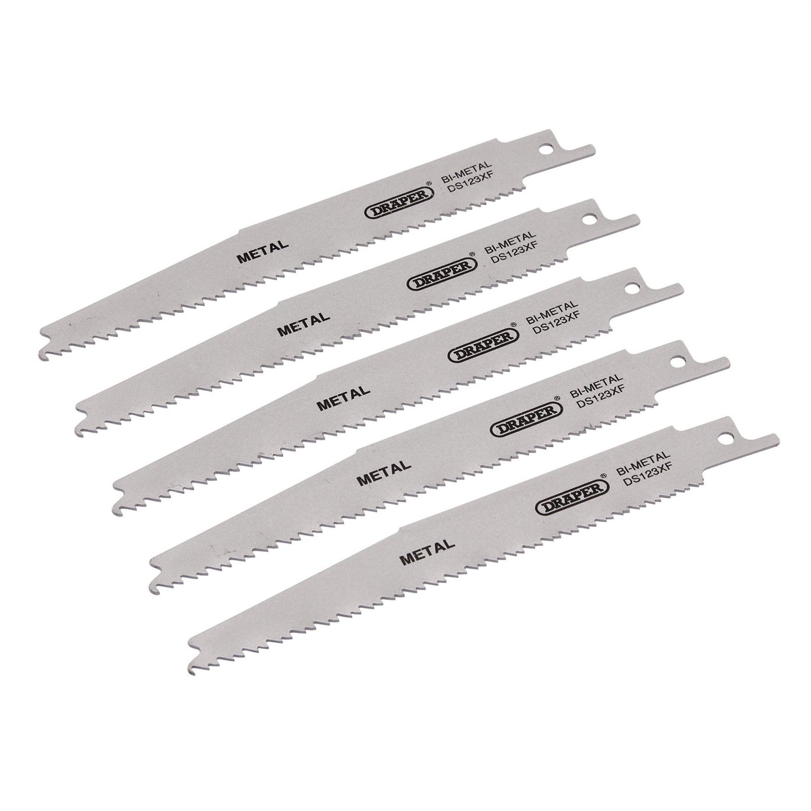 Draper Bi-metal Reciprocating Saw Blades for Metal Cutting, 150mm, 8-14tpi (Pack