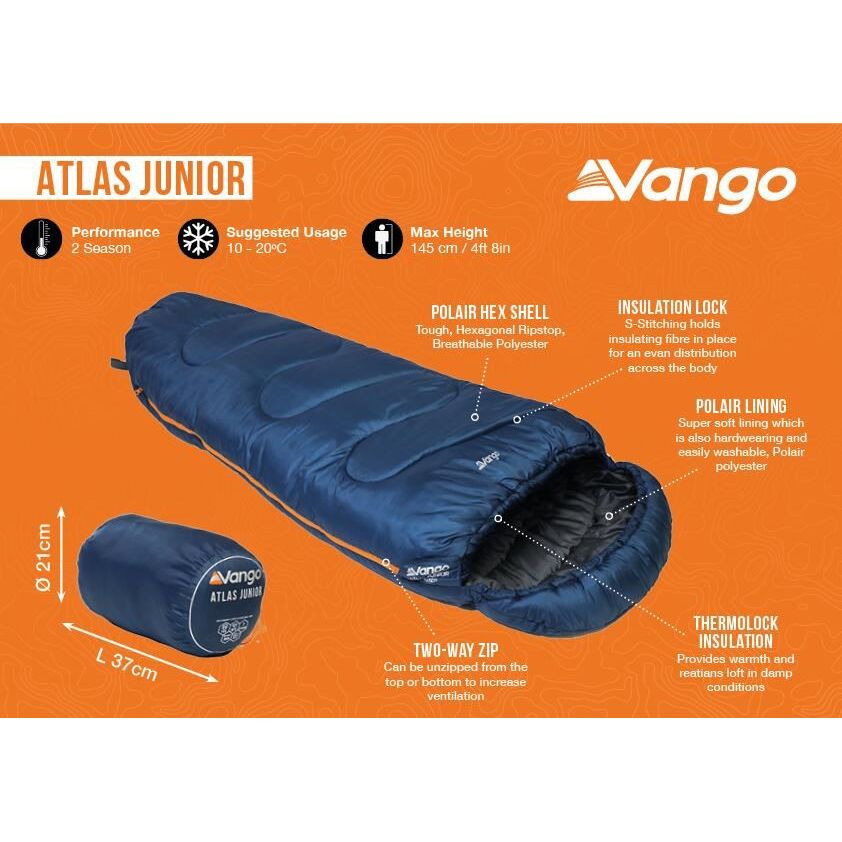 Vango Atlas Junior Junior Ink Blue Sleeping Bag Junior