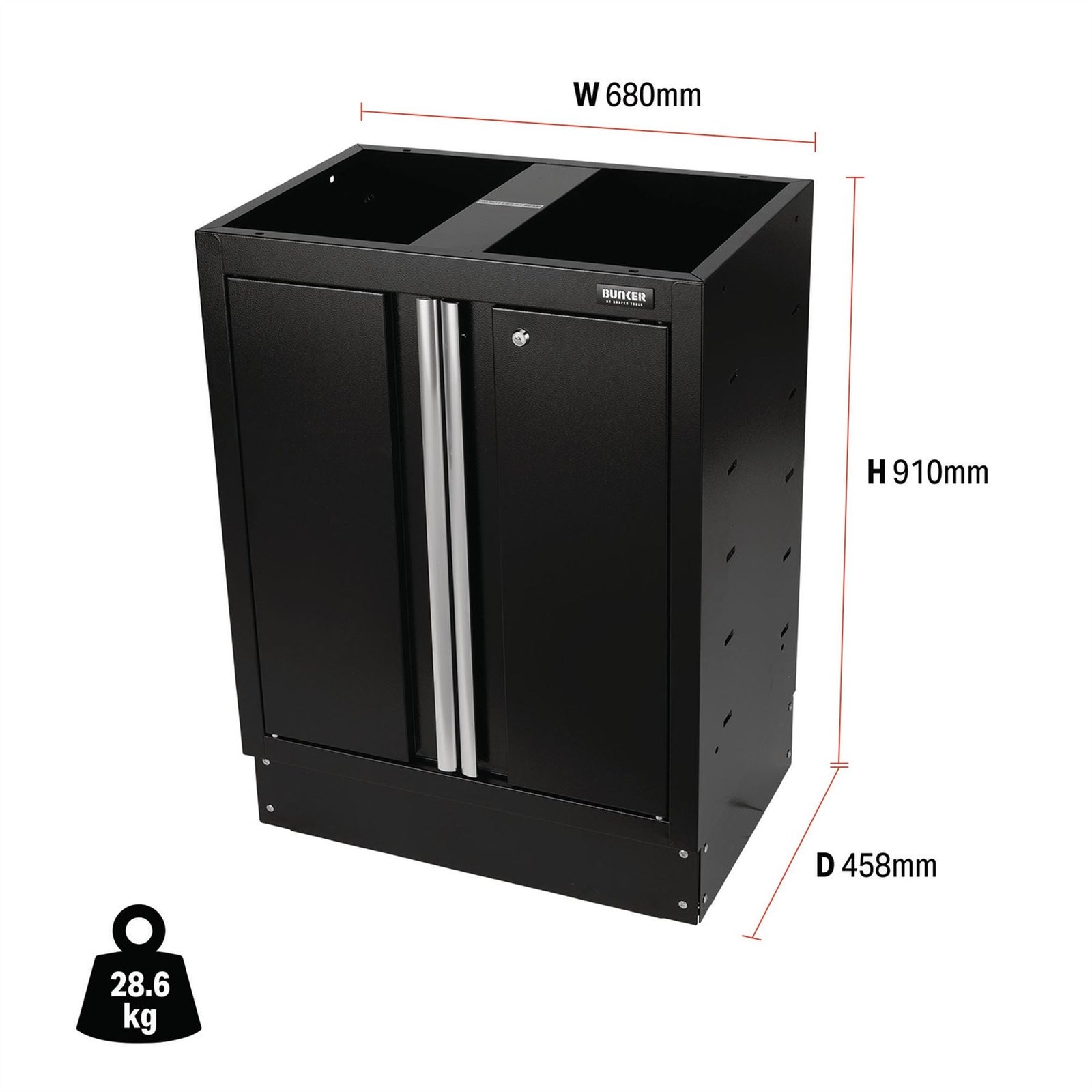 Draper BUNKER Modular Floor Cabinet, 2 Door, 680mm 30350