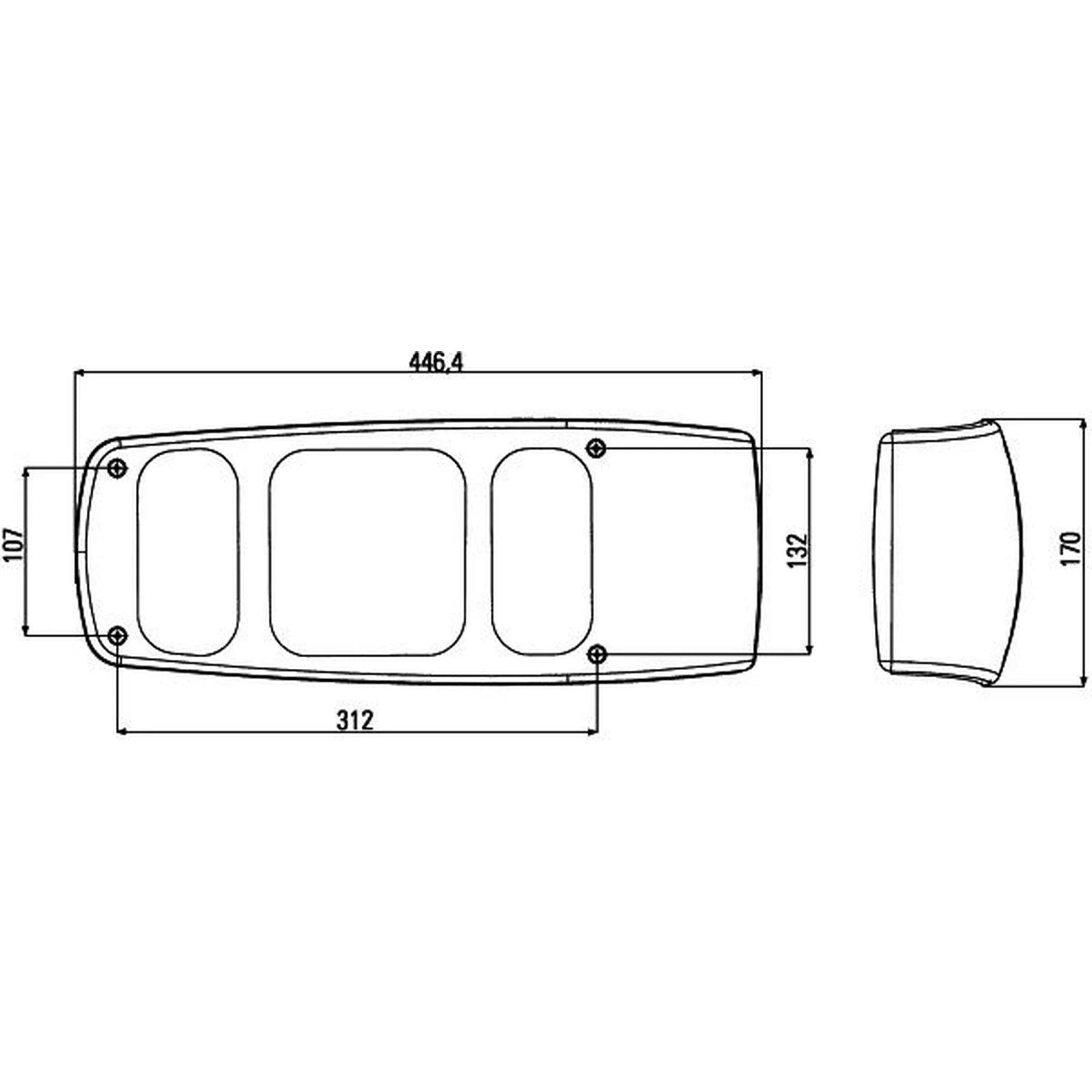 Hella Tail Light / Lamp PY21W Right 2VP 007 502-121